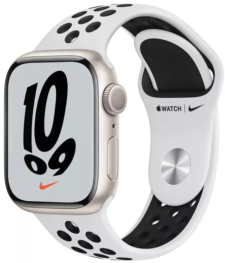 Apple Watch Nike Series 7 41 мм (сияющая звезда/чистая платина,черный)