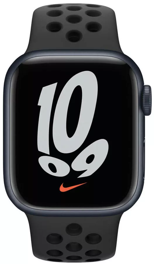 Умные часы Apple Watch Nike Series 7 41 мм (темная ночь/черный спортивный) фото 2