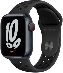Умные часы Apple Watch Nike Series 7 LTE 41 мм (темная ночь/черный спортивный) фото