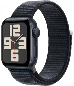 Умные часы Apple Watch SE 2023 44 мм (алюминиевый корпус, полуночный/полуночный, нейлоновый ремешок) фото