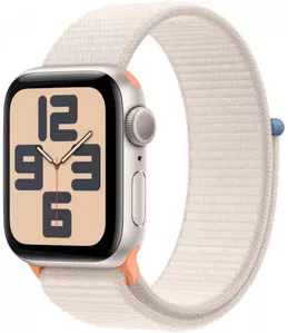 Умные часы Apple Watch SE 2023 44 мм (алюминиевый корпус, звездный свет/звездный свет, нейлоновый ремешок) фото