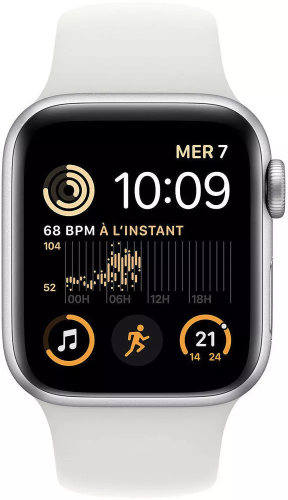 Умные часы Apple Watch SE 2 40 мм (алюминиевый корпус, серебристый/белый, спортивный силиконовый ремешок) фото 2