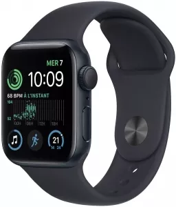 Умные часы Apple Watch SE 2 44 мм (алюминиевый корпус, полуночный/полуночный, спортивный силиконовый ремешок S/M) icon