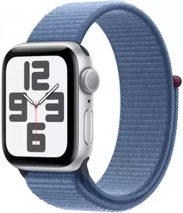 Умные часы Apple Watch SE 2 44 мм (алюминиевый корпус, серебристый/зимний синий, нейлоновый ремешок) фото