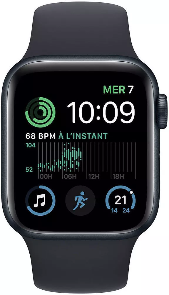 Умные часы Apple Watch SE 2 LTE 44 мм (алюминиевый корпус, темно-серый/темно-серый, силиконовый ремешок) фото 2