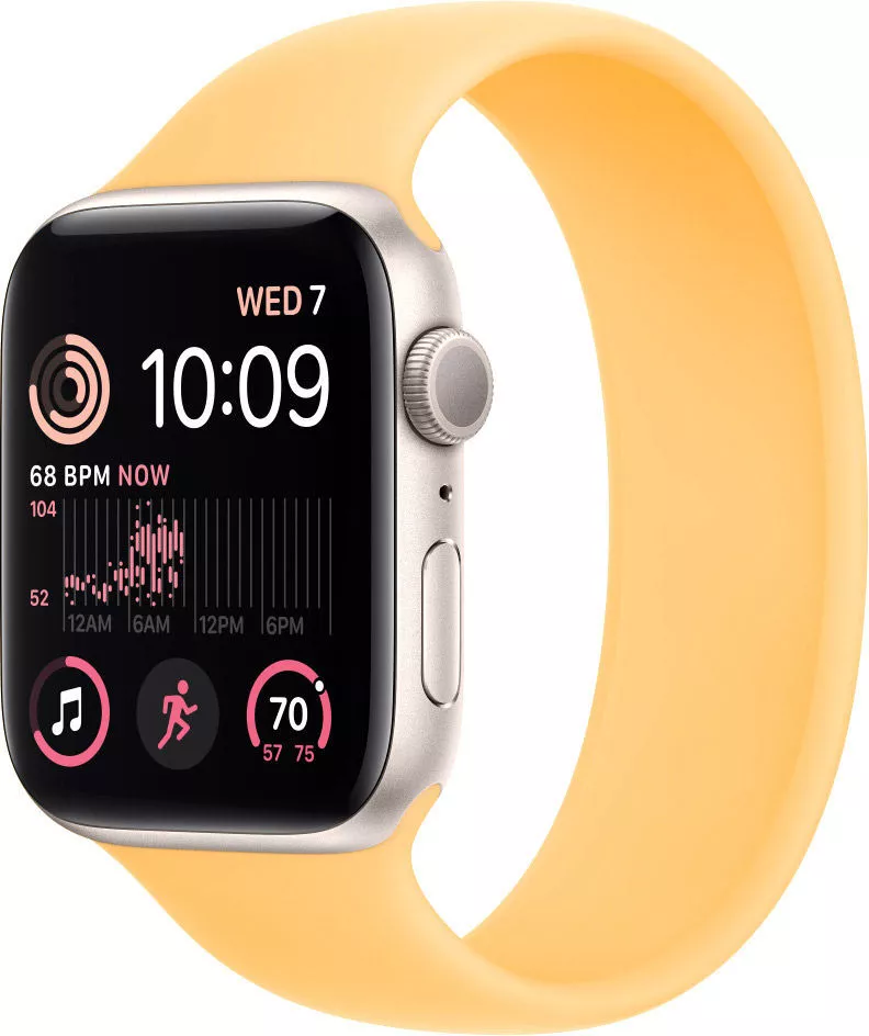 Умные часы Apple Watch SE 2 LTE 44 мм (алюминиевый корпус, звездный свет/солнечное сияние, силиконовый ремешок) фото