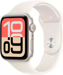 Умные часы Apple Watch SE 3 LTE 40 мм (алюминиевый корпус, звездный свет/звездный свет, спортивный силиконовый ремешок S/M) фото