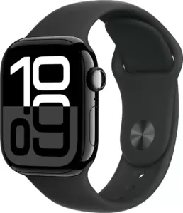 Умные часы Apple Watch Series 10 42 мм (алюминиевый корпус, черный/черный, спортивный силиконовый ремешок M/L) icon