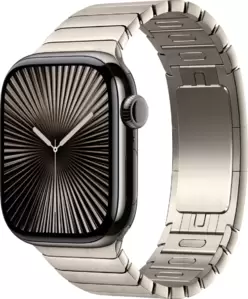 Умные часы Apple Watch Series 10 42 мм (титановый корпус, сланец/натуральный, стальной ремешок) фото