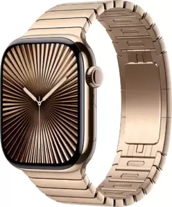 Умные часы Apple Watch Series 10 46 мм (титановый корпус, золотистый/золотитсый, стальной ремешок) фото