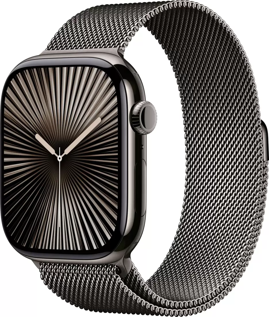 Умные часы Apple Watch Series 10 LTE 42 мм (титановый корпус, черный/сланец, миланская петля) фото
