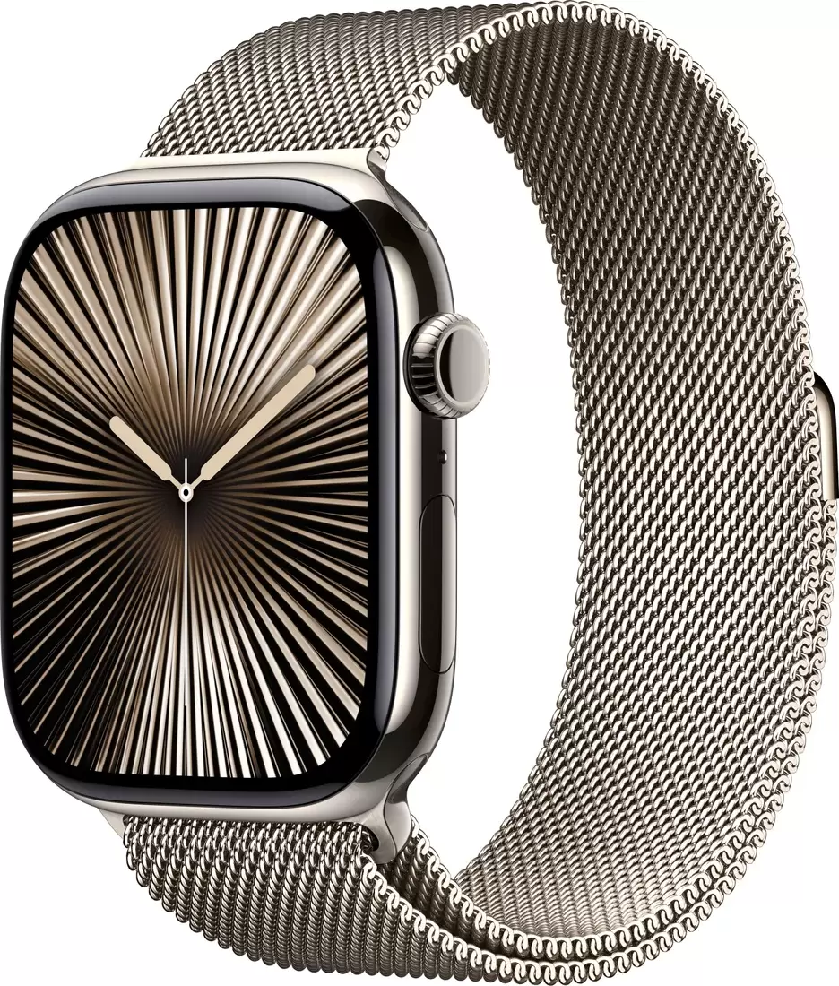 Apple Watch Series 10 LTE 42 мм (титановый корпус, титановый/титановый, миланская петля)