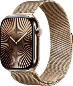 Умные часы Apple Watch Series 10 LTE 42 мм (титановый корпус, золотистый/золотистый, миланская петля) фото