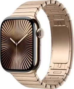Умные часы Apple Watch Series 10 LTE 42 мм (титановый корпус, золотистый/золотистый, стальной ремешок) фото