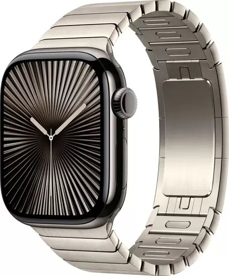 Apple Watch Series 10 LTE 46 мм (титановый корпус, сланец/натуральный, стальной ремешок)
