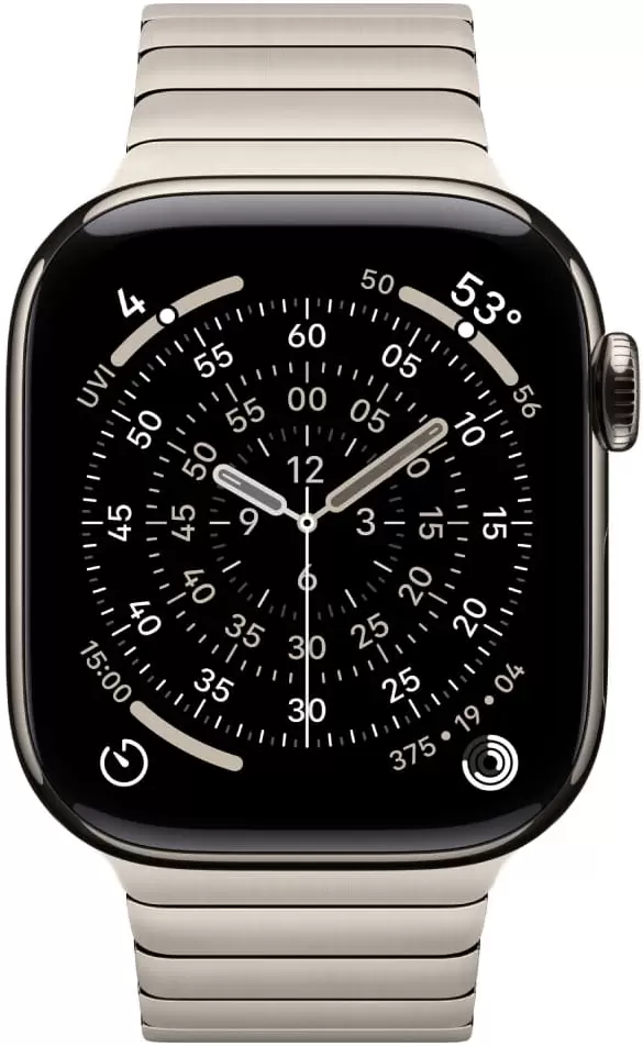 Умные часы Apple Watch Series 11 42 мм (титановый корпус, природный/природный, браслет Link из нержавеющей стали) фото 2