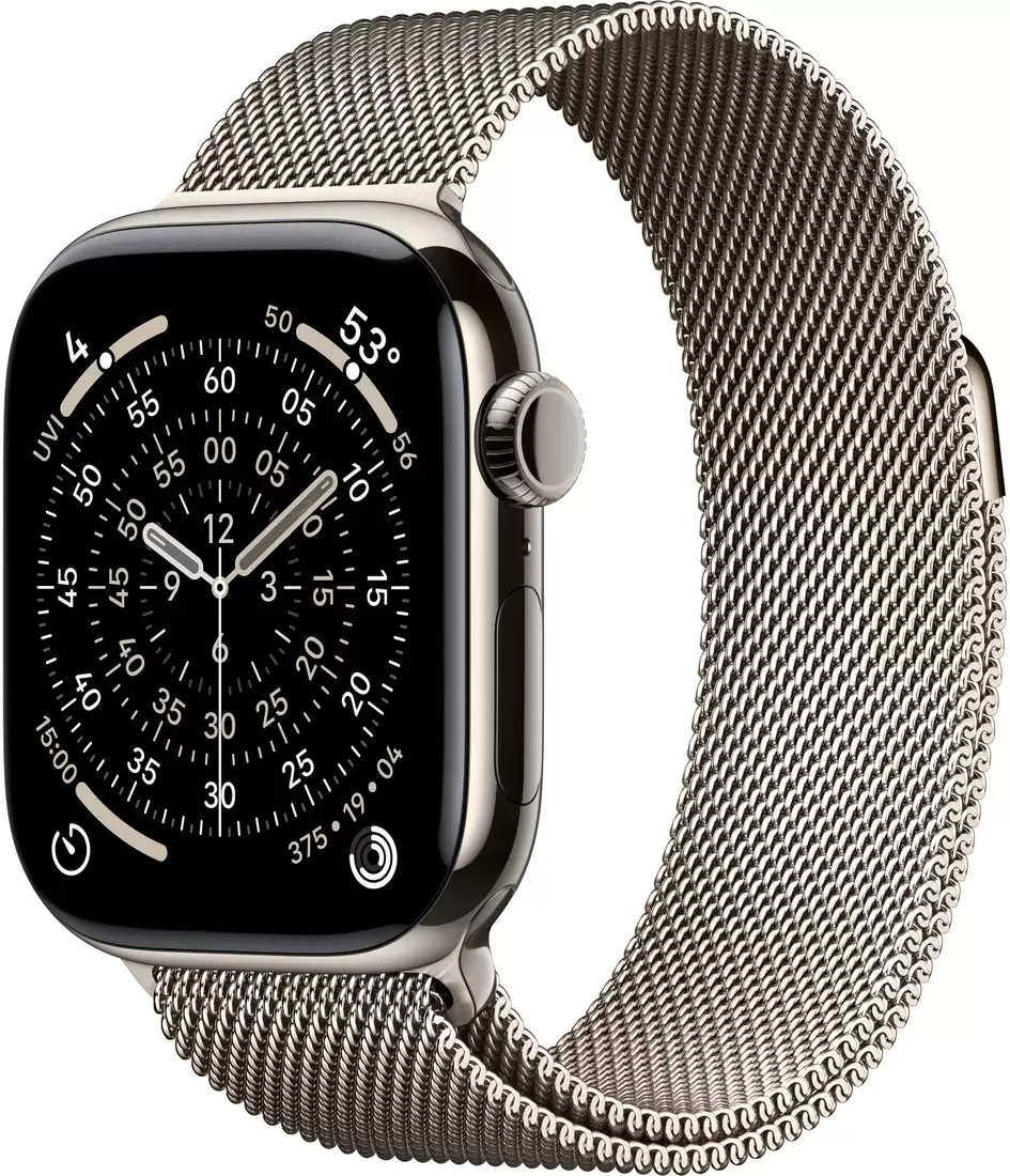 Умные часы Apple Watch Series 11 LTE 42 мм (титановый корпус, природный/природный, миланская петля) фото
