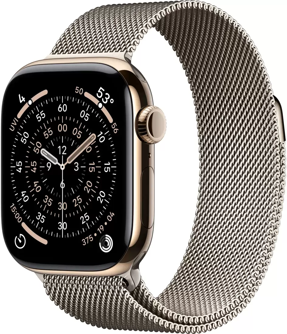 Умные часы Apple Watch Series 11 LTE 42 мм (титановый корпус, золотистый/природный, миланская петля) фото