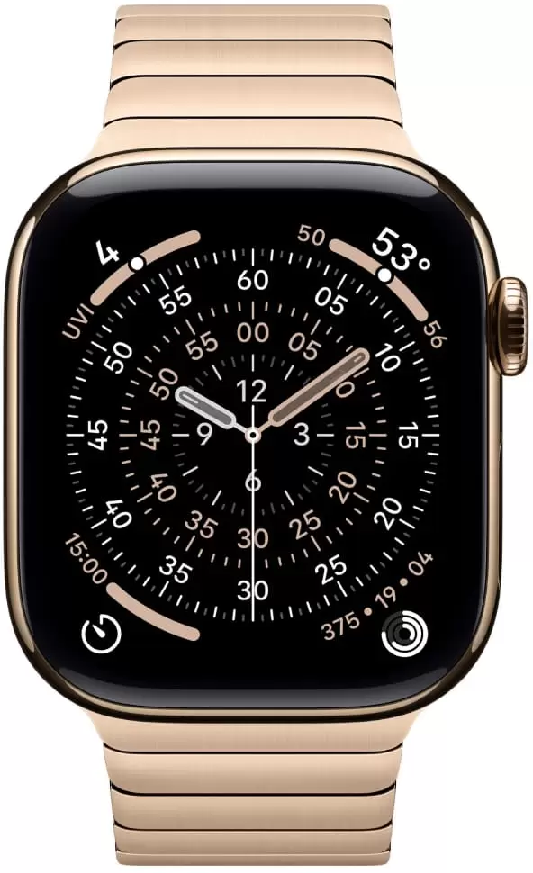 Умные часы Apple Watch Series 11 42 мм (титановый корпус, золотистый/золотистый, браслет Link из нержавеющей стали) фото 2