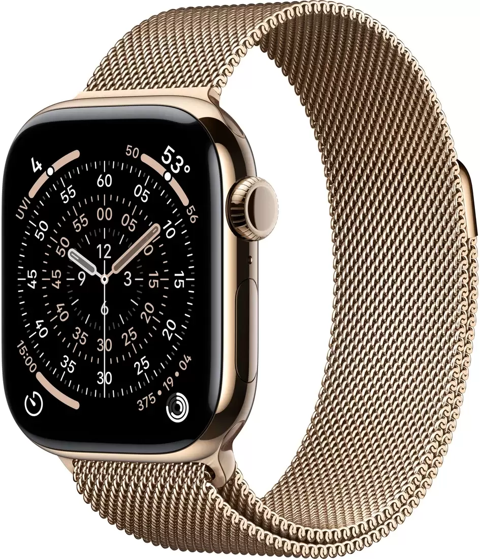 Apple Watch Series 11 LTE 42 мм (титановый корпус, золотистый/золотистый, миланская петля)