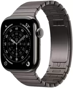 Умные часы Apple Watch Series 11 46 мм (титановый корпус, черный/темно-серый, браслет Link из нержавеющей стали) фото