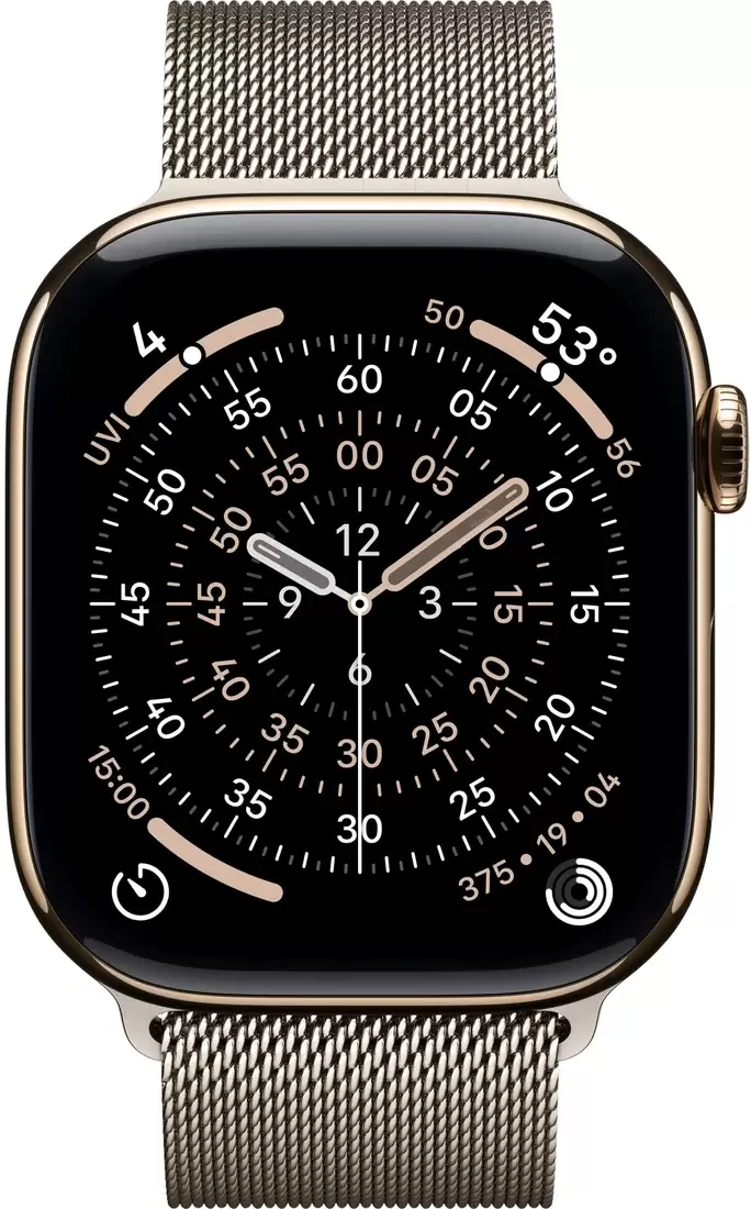 Умные часы Apple Watch Series 11 LTE 46 мм (титановый корпус, золотистый/природный, миланская петля M/L) фото