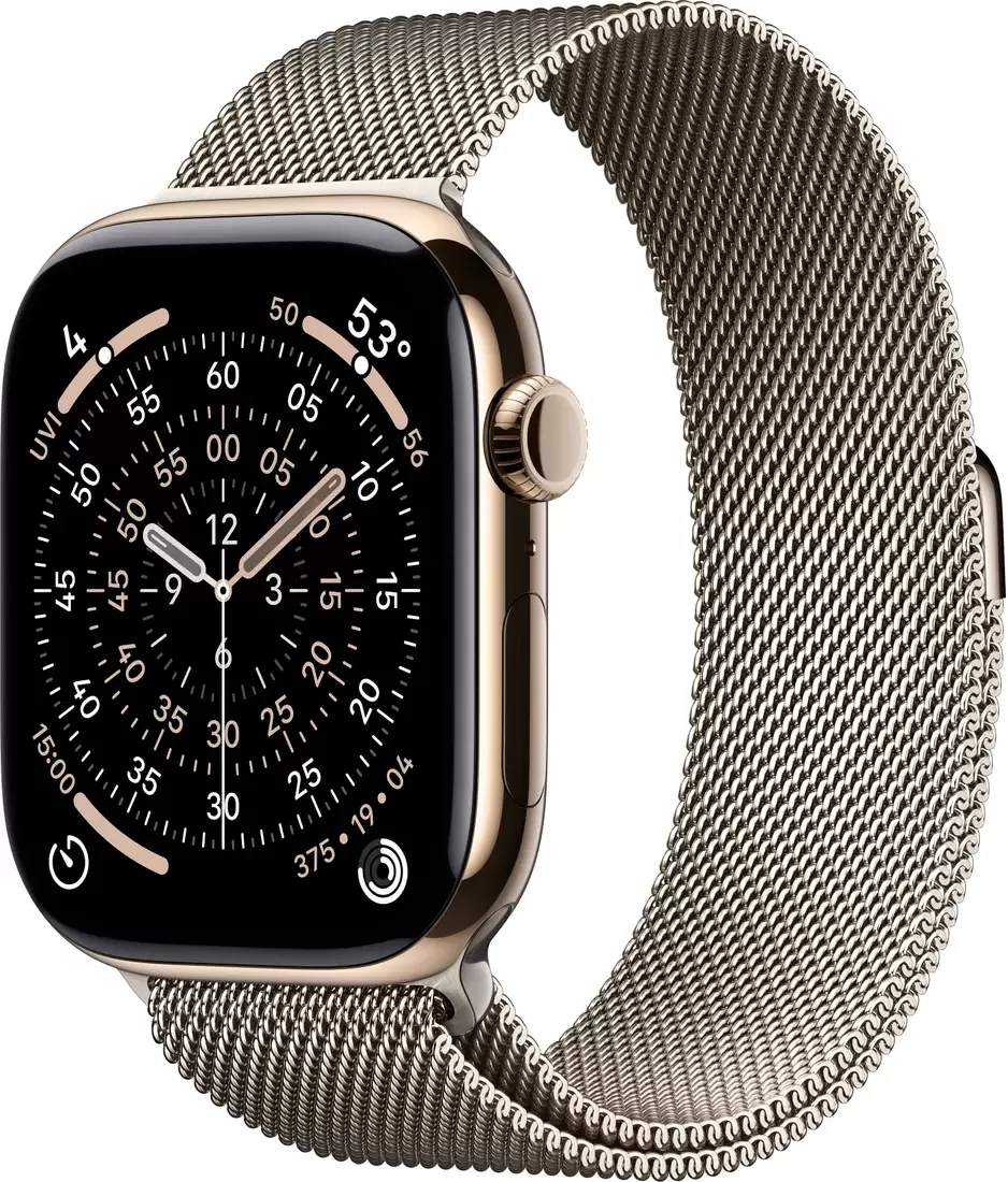 Apple Watch Series 11 LTE 46 мм (титановый корпус, золотистый/природный, миланская петля S/M)