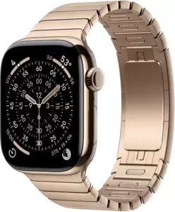 Apple Watch Series 11 46 мм (титановый корпус, золотистый/золотистый, браслет Link из нержавеющей стали)