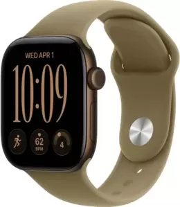 Умные часы Apple Watch Series 12 46 мм (алюминиевый корпус, темная бронза/оливковый, спортивный силиконовый ремешок S/M)