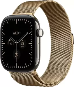 Умные часы Apple Watch Series 12 LTE 46 мм (титановый корпус, сияющее золото/сияющее золото, миланский браслет)
