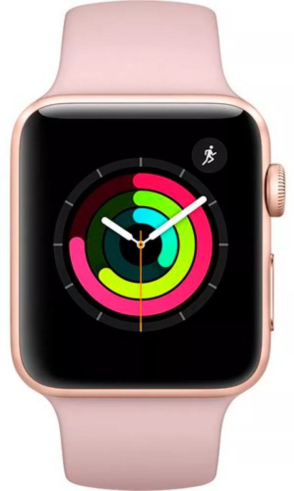 Умные часы Apple Watch Series 3 38mm Gold Aluminum Case with Pink Sand Sport Band (MQKW2) фото 2