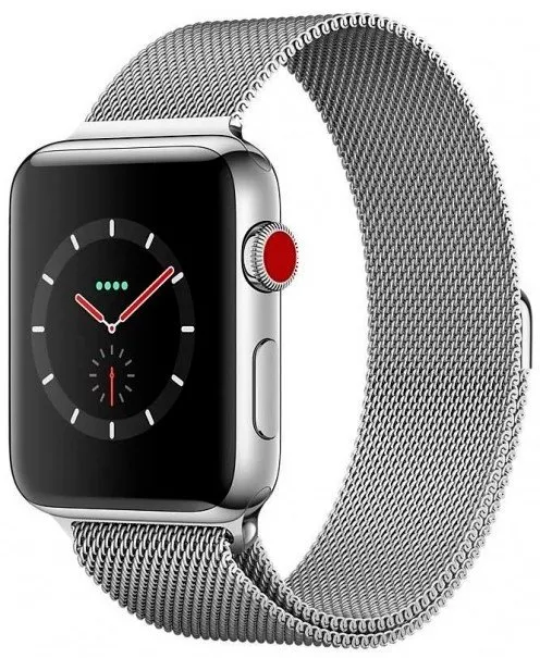Умные часы Apple Watch Series 3 42mm Stainless Steel Case with Milanese Loop (MR1U2) фото