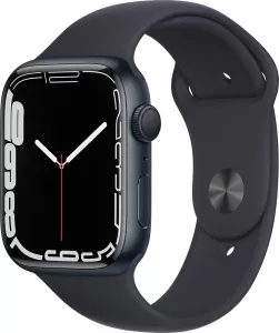 Умные часы Apple Watch Series 7 45 мм (темная ночь/темная ночь спортивный) фото
