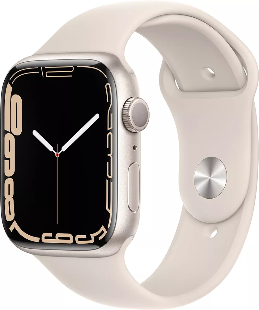 Умные часы Apple Watch Series 7 45 мм (сияющая звезда/сияющая звезда спортивный) фото