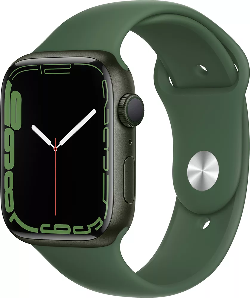 Умные часы Apple Watch Series 7 45 мм (зеленый/зеленый клевер спортивный) фото