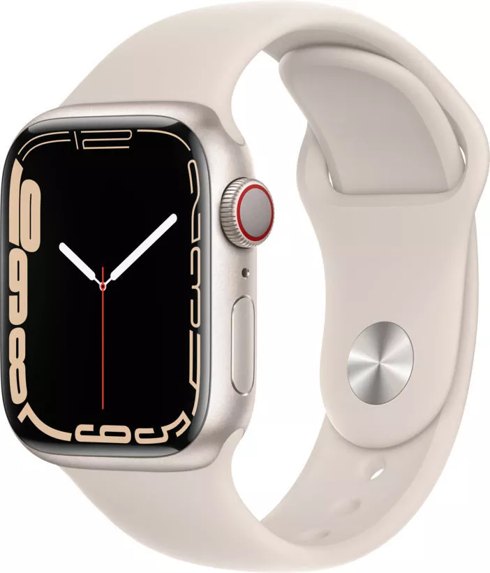 Умные часы Apple Watch Series 7 LTE 41 мм (алюминий сияющая звезда/сияющая звезда спортивный) фото