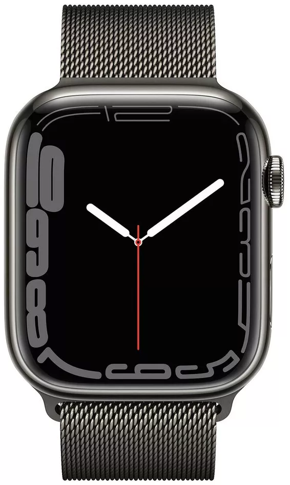 Умные часы Apple Watch Series 7 LTE 41 мм (сталь графитовый/миланский черный) фото 2