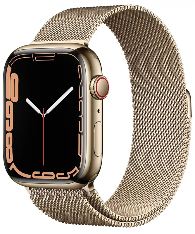 Смарт-часы Apple Watch Series 7 LTE 41 мм (сталь золото/миланский золотой) фото