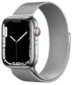 Умные часы Apple Watch Series 7 LTE 45 мм (сталь серебристый/миланский серебро) фото