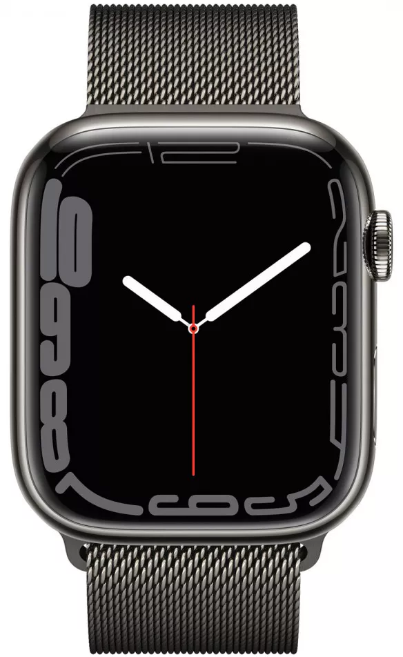 Умные часы Apple Watch Series 7 LTE 45 мм (сталь графитовый/миланский черный) фото 2