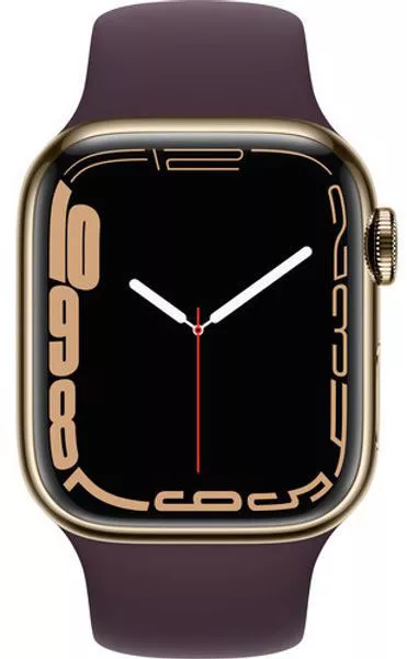 Умные часы Apple Watch Series 7 LTE 45 мм (сталь золото/темная вишня спортивный) фото 2