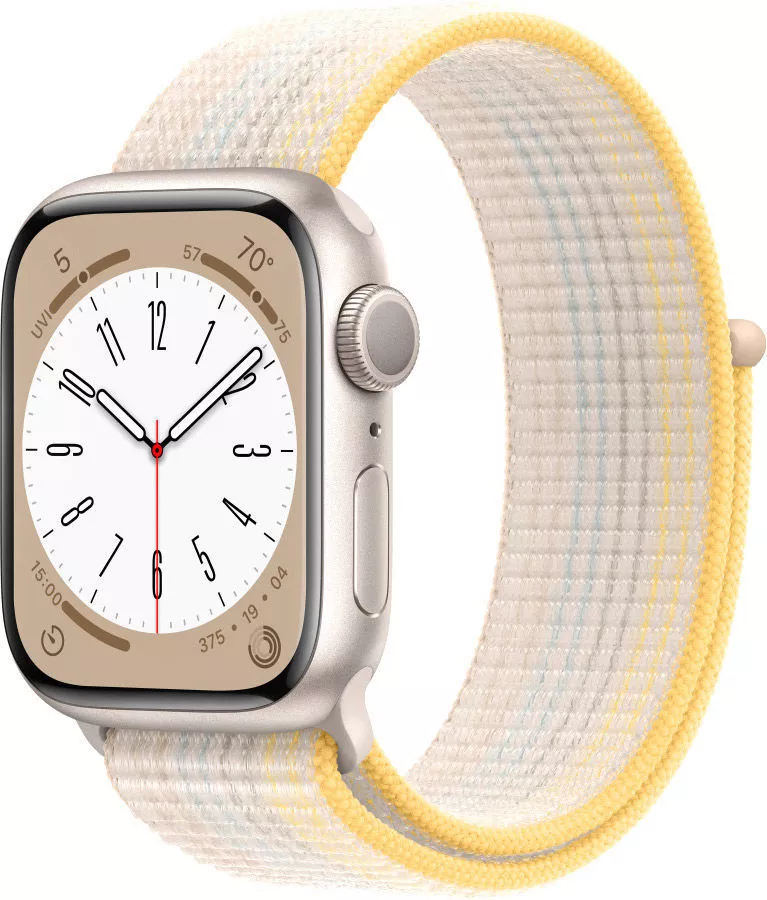 Умные часы Apple Watch Series 8 41 мм (алюминиевый корпус, звездный свет/звездный свет, нейлоновый ремешок) фото