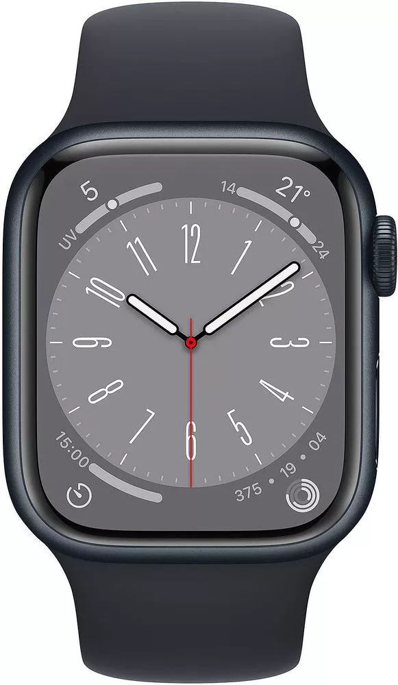 Умные часы Apple Watch Series 8 LTE 41 мм (алюминиевый корпус, полуночный/полуночный, спортивный силиконовый ремешок) фото 2