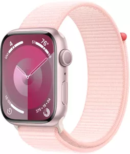 Умные часы Apple Watch Series 9 41 мм (алюминиевый корпус, розовый/розовый, нейлоновый ремешок) фото