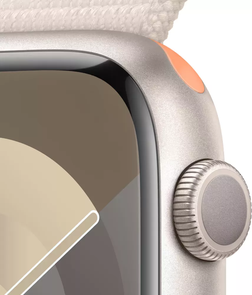 Умные часы Apple Watch Series 9 41 мм (алюминиевый корпус, звездный свет/звездный свет, нейлоновый ремешок) фото