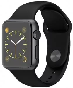 Умные часы Apple Watch Sport 38mm Space Gray with Black Sport Band (MJ2X2) фото