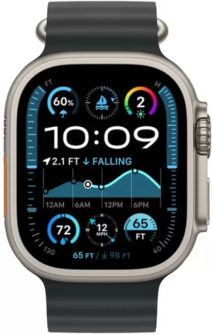Умные часы Apple Watch Ultra 2 LTE 49 мм (титановый корпус, титановый/черный, ремешок из эластомера) фото 2