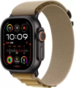 Умные часы Apple Watch Ultra 2 LTE 49 мм (титановый корпус, черный/бежевый, ремешок из полиэстера L) icon