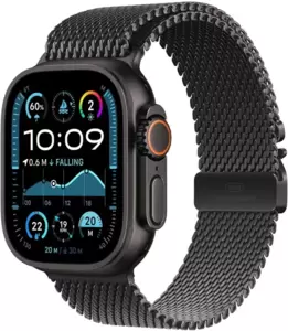 Умные часы Apple Watch Ultra 2 LTE 49 мм (титановый корпус, черный/черный, миланская петля L) фото