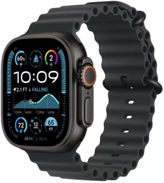 Apple Watch Ultra 2 LTE 49 мм (титановый корпус, черный/черный, ремешок из эластомера)